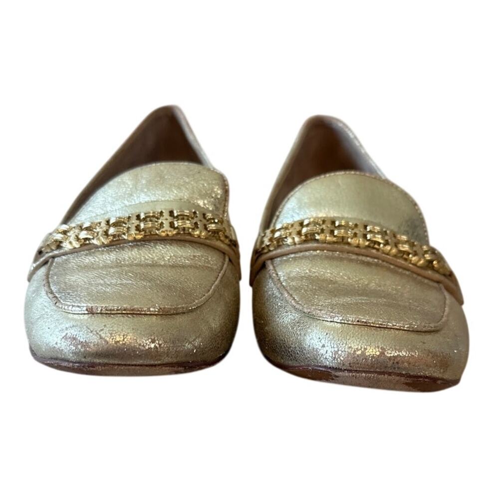Tory‎ Burch Gemini Link Metallic Gold Loafers 9 - Picture 2 of 13